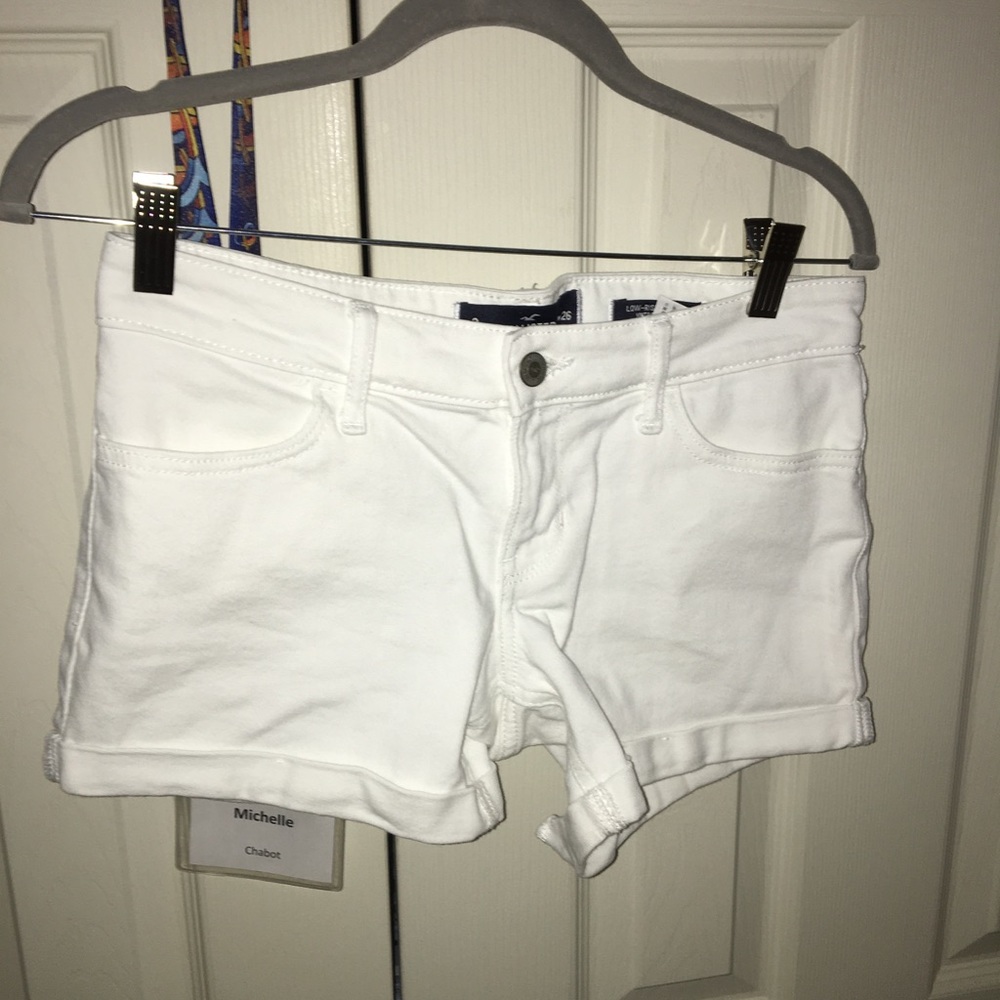 White denim shorts